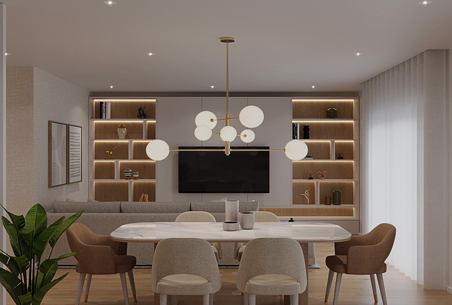Sala de estar e jantar — Jardins do Anjo